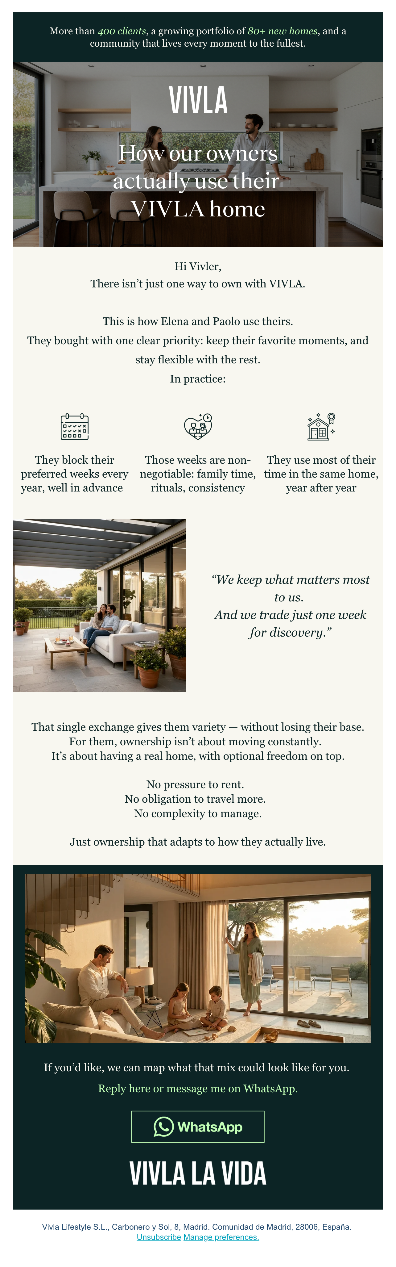 4A W3-P2 - How our owners actually use their VIVLA home